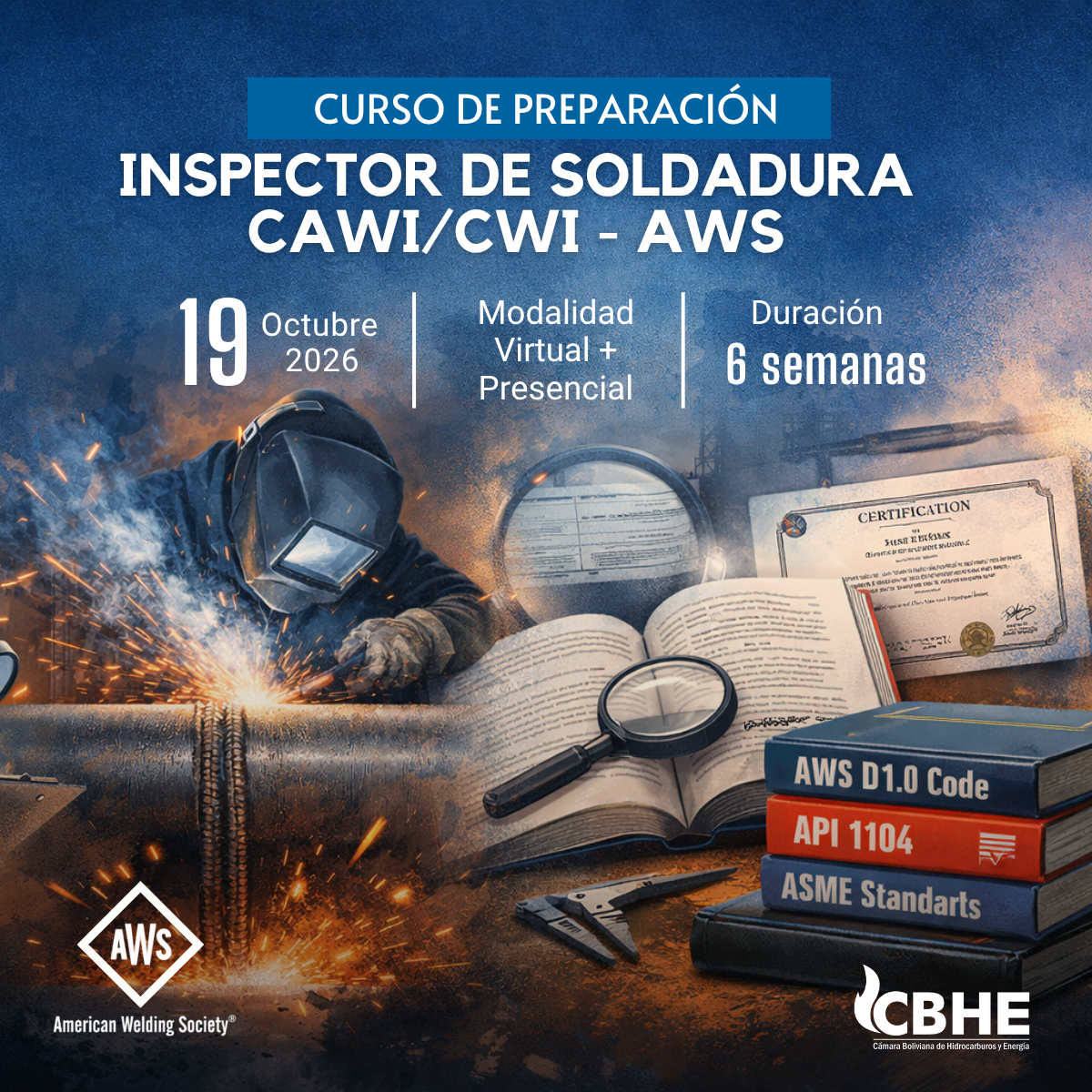 Curso de preparación: Inspector de Soldadura CAWI/CWI - AWS